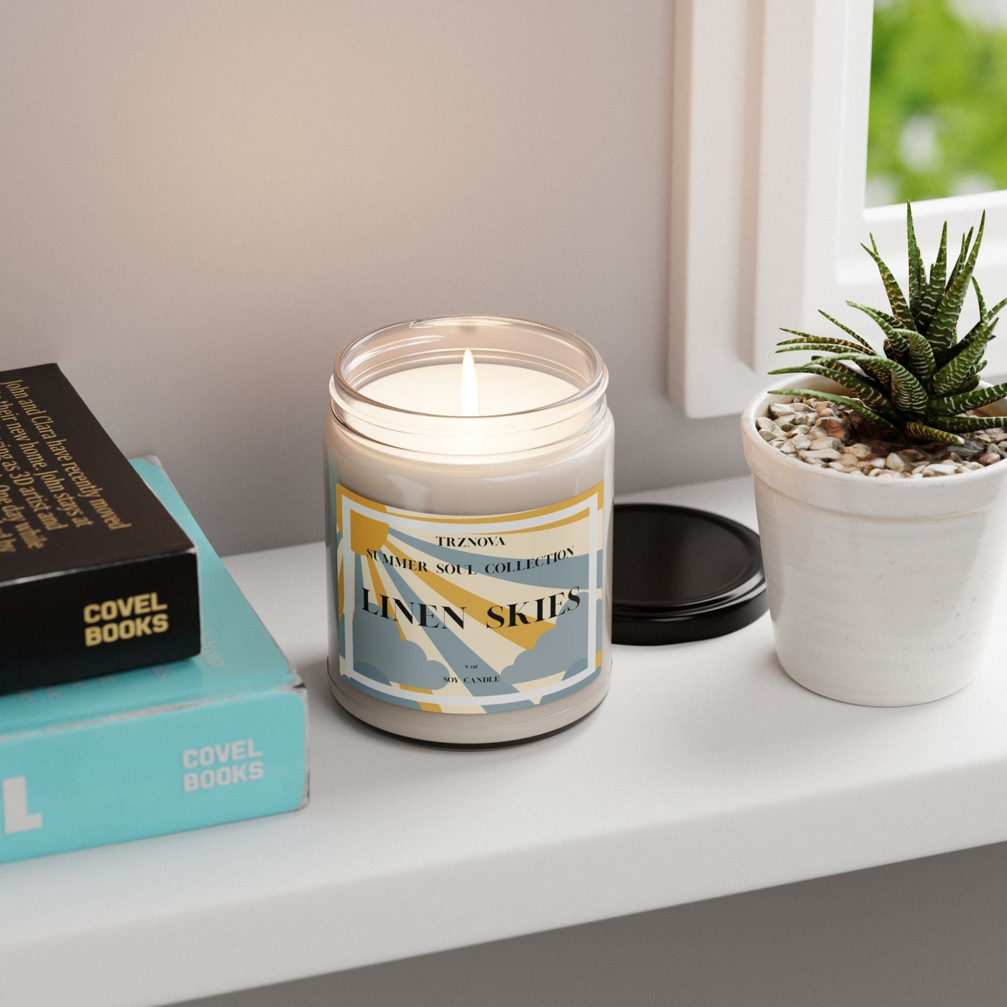 Linen Skies Scented Soy Candle - 9oz - TRZNOVA - Home Decor