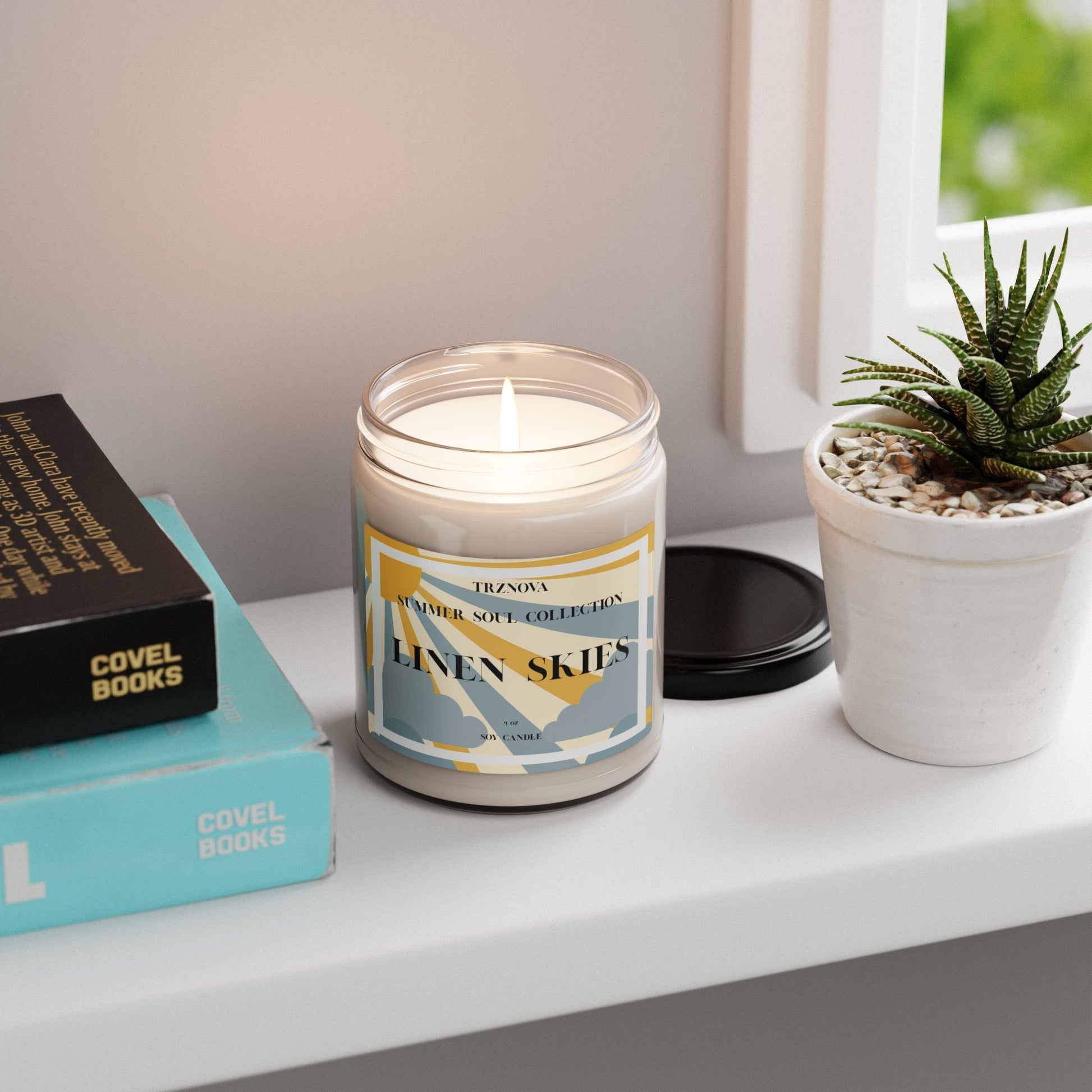 Linen Skies Scented Soy Candle - 9oz - TRZNOVA - Home Decor